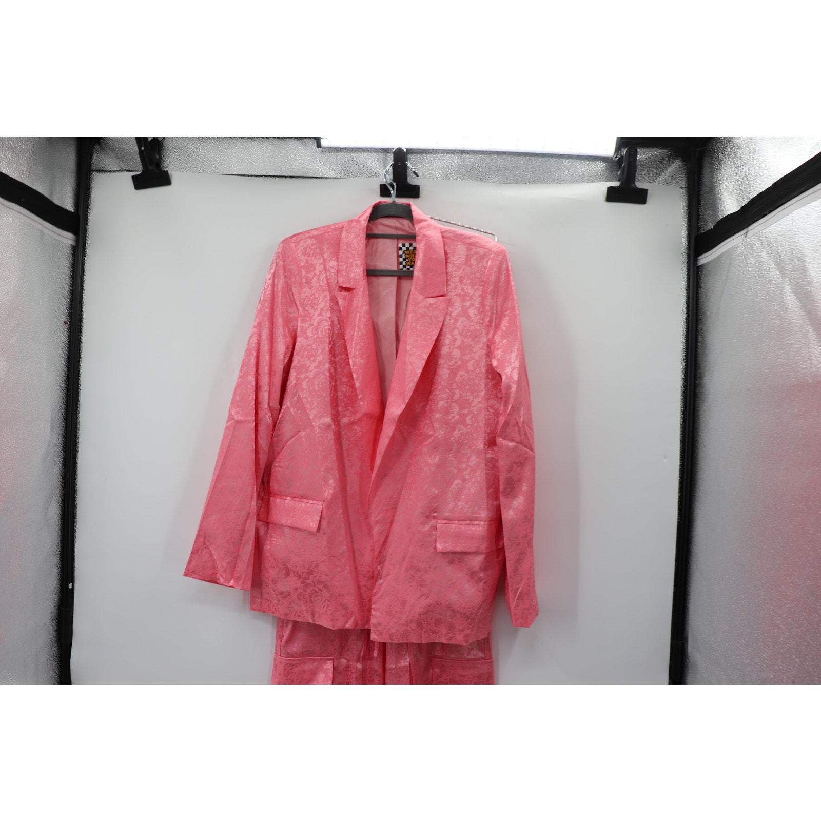 Dressed In Lala Pink Satin Jumpsuit With Blazer — image 6 of 8